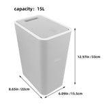 Elegant Multi-Color Plastic Trash Can with Press Top for Home Ample Capacity V1192-AZ-W-19139