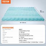 Mattress Topper, Queen Size, 50.8 mm Thickness, Memory Foam Mattress Pad, Cooling Gel Infusion, V952-JYHMD6080INCJRGHRV0