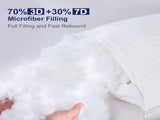 2xStandard Quality Pillows Cotton Hotel Adjustable Home Pillows Down Alternative Pillows V201-W13149556