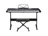 Alpha 61 Keys Electronic Piano Keyboard Digital Electric w/ Stand Stool Lighted EK-KL-91M-BK-H-B01