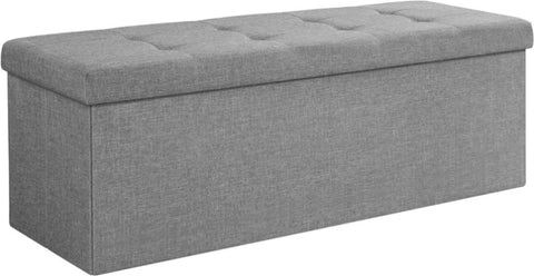 SONGMICS 110cm Storage Ottoman Bench Light Grey V227-8498402100581