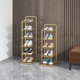 SOGA 2X 6 Gold Plated Metal Shoe Organizer Space Saving Portable Footwear Storage ShelfSOGA 6 FPOTXJ1221X2