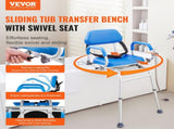 Sliding Tub Transfer Bench with 360 Degree Swivel Seat, Sliding Shower Chair with Pivoting Armrest & V952-YDSYGZYTLSLK85WSBV0