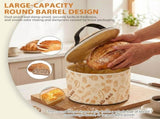2Pcs Cylindrical Beeswax Bread Bag, Breathable Cotton, Portable Top Handle, Reusable and Washable, V1369-AZ3-W-12203