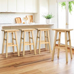 Artiss 4x Bar Stools Kitchen Chairs Wooden Nature BA-G-7031-NTX4