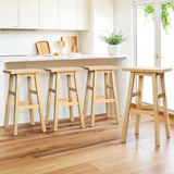 Artiss 4x Bar Stools Kitchen Chairs Wooden Nature BA-G-7031-NTX4