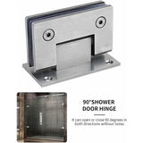 2 Pack 90 Degree Shower Door Hinges With Screws, 4Mm Thickness Stainless Steel For Bathroom Door And V1188-MS-227-1064