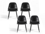 Artiss 4x Dining Chairs Retro PU Leather Kitchen Lounge Cafe Accent Chair Black DINC-B-B04-BKX4