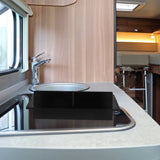 Black ABS RV Exhaust Hood Vent Cover for Stove and Bathroom, and Easy to Install Ventilation V1370-AZ4-20077