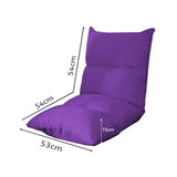 SOGA Lounge Floor Recliner Adjustable Lazy Sofa Bed Folding Game Chair Purple LOUNGEFABRICPURPLE