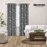 2 pcs Set Thermal Blackout Curtains Anti Cold Silver Star Pattern Eyelet Curtains 132X245Cm Light V1188-MS-227-2194