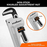 HORUSDY 3PCS Aluminum Straight Pipe Wrench Set 10" 14" 18" with Alloy Steel Jaws V465-81145