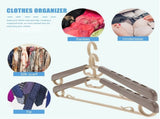 10Pcs Adjustable Coffee Plastic Hangers Space Saving Expandable Clothes Organizer V1192-AZ-W-29740