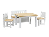 Keezi 2 in 1 Kids Table and Chair Set, Activity Table with Storage Bench and 2 Chairs for Reading, KTC-G-BC-NT