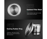 Stainless Steel Reusable Coffee Capsules with Press Coffee Tamper Refillable Coffee Pod Filter for V1263-JX-2414