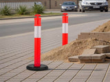 2 Pack Traffic Delineator Posts, 1140 mm Traffic Safety Cones with Fillable Base and Reflective V952-TCDZJTJSZHS4ZA5MR001V0