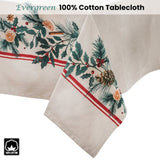 Ladelle 100% Cotton Evergreen Festive Christmas Holiday Tablecloth 150 x 230 cm V442-LDE-TABLEC-EVERGREEN230CM-TAUPE-RE