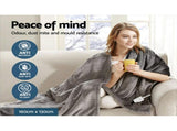 Giselle Bedding Heated Electric Throw Rug Fleece Sunggle Blanket Washable Silver EB-THROW-RUG-SR