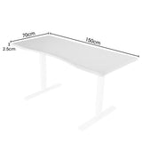 FORTIA 150x70cm Desktop, for a Height Adjustable Desk, Arched Front Design, Premium MDF, White V219-FURDTAFORA5WT