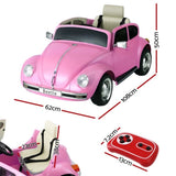 Kids Ride On Car Licensed Volkswagen Beetle Electric Toys Horn Remote 6V Pink RCAR-LS-VOLK-BEETLE-PK