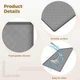 Pet Silicone Food Mat for Cat and Waterproof, Pet Placemat with Rim for Food and Water Bowls, V1369-AZ3-W-08679