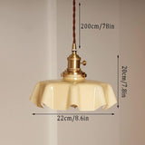Retro French Cream Glass Ceiling Light Cream Yellow, E27 6W, Diameter, 220mm V1237-ZY-528-286
