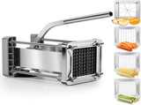 French Fry Cutter, Professional Stainless Steel Potato Cutter with 1/2", 1/4", 3/8" & Wedge Blades V1258-DP02-C-420