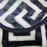 Bloomington 800GSM Greek Key Charcoal Winter Premium Quality 1 Ply Mink Blanket Double V442-IDC-BLANKET-800GSMGREEKKEY-CHARCOAL-DS