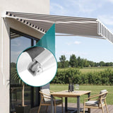 Instahut Retractable Folding Arm Awning Manual Sunshade 5Mx3M Grey White AWN-B-ARM-50X30-GRWH