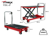 T-REX 230KG Hydraulic Scissor Lift Platform Trolley, Non-Skid Rubber Platform Pad, for Material V219-VHWLFCTRH2SA
