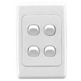 Clipsal Switch 2000 Series 4 Gang Vertical 250V 10A White 2034VA-WE V1202-9311554047535
