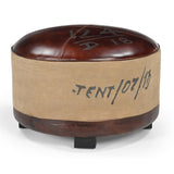 VINTAGE ROUND OTTOMAN V742-M1827