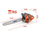 MTM Petrol Commercial Chainsaw 22 Bar E-Start Tree Pruning Chain Saw Top Handle V219-CHNSAWMTMA6X2