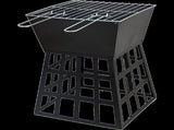 Black Fire Pit Square Log Patio Garden Heater Outdoor Table Top BBQ Camping V63-835261