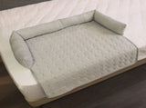 Cooling Summer Pet Mat with Bolster Soft Raised Edges Breathable Ice Silk Fabric Rectangular Bed for V1341-ZY-VPJ7R7KM-LIGHTGREY-9090CM