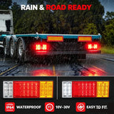 2X 44 LED Tail Lights Trailer Ute Caravan Truck Stop Indicator rear LAMP 10-30V V201-LED1030BL8AU