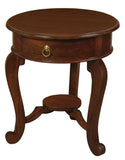 Round Cabriole Leg 1 Drawer Lamp Table V199-LT001RDCLM