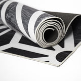 200x300cm Large Floor Black & White Geometric Rug Modern Area Carpet for Bedroom & Lounge V63-838371