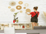 9 Pack Boho Wall Basket Set, Hanging Woven Decor, Seagrass Rattan Wicker Decor V1370-AZ4-10246