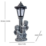 Resin Hummingbird Solar Lamp Outdoor Garden Sculpture Couple Hummingbird - Multi-color - Size 38 V1347-118-09977-MLT-38