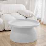 Artiss Coffee Table Round 71CM Plastic White AI-PP-CT-L-WH