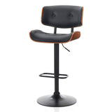 SERENIT European Wooden Black Modern Bar Stools Swivel Bar Stool Chair Counter Height V255-SE-BS5517-BLACK