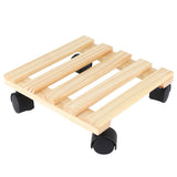 Wooden Flower Plant Pot Base Roller Moving Tray Rack Holder with Wheels for Garden Supplies V1294-YM0901-3111200163411