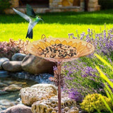 Solar Bird Bath Feeder Fountain Deck Post Mount V178-66968