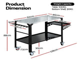 Giantz Welding Table Cart with Tool Storage 130KG Capacity Mobile Workstation TB-WT-1057-BK