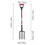 4 Tines Garden Fork Fiberglass Handle 45 in Spading Pitchfork Heavy Duty V952-HYCWJCGC4C1JX8KB8001V0