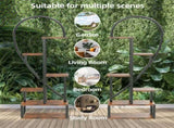 6 Tier Corner Plant Stand Metal & MDF Ladder Shelf Rack V178-66985