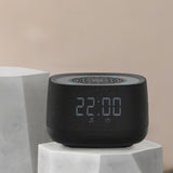 2 in 1 Alarm Clock with White Noise Sound Machine Night Light Sleep Timer for Bedroom - Black V1263-JX-8225-1