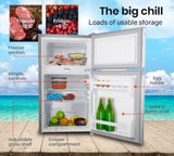 GECKO 95L Portable Upright Fridge, 12V/24V for Motorhome, Caravan, Silver V219-CAPFFRGEKA10S