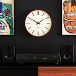 Newgate Radio City Wall Clock Bold Black Marker Dial.- Matte Pumpkin Orange V398-NM-RADC310PO